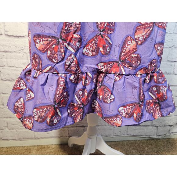 Anthony‎ Richards Purple Red Butterflies Mumu Dress Size XL NEW Short Sleeve - Picture 5 of 11